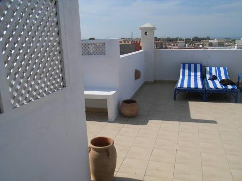 Looking out from terrace dining area